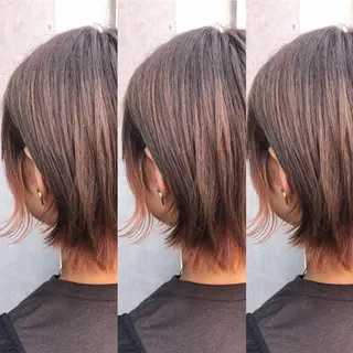 ショート カラー パーマ ヘアアレンジ 【白髪ぼかし 専門GBG】自由が丘のヘアスタイル