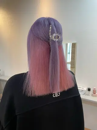 セミロング カラー YUI/ ブリーチカラー🌷のヘアスタイル