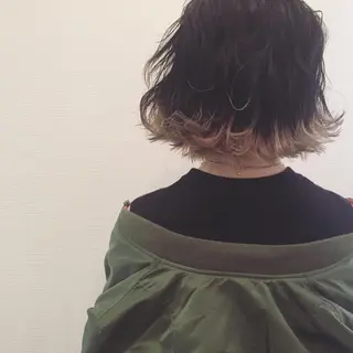 ミディアム カラー 池田 真由美のヘアスタイル