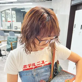 ショート パーマ JUNSHIN🦋 ヘアセット／カラーのヘアスタイル