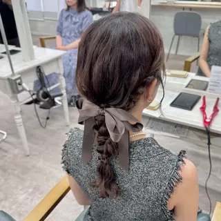 セミロング ヘアアレンジ JUNSHIN🦋 ヘアセット／カラーのヘアスタイル