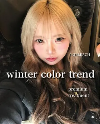 ロング 艶髪ハイトーンカラー 渋谷🎀ririkaのヘアスタイル