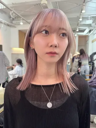 ミディアム カラー ヘアアレンジ 丸山渉/表参道 レイヤーボブのヘアスタイル