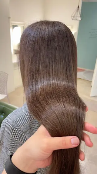 セミロング カラー 縮毛・酸性ストレート 特化のヘアスタイル