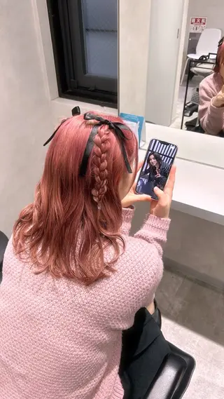 ミディアム カラー ヘアアレンジ 彩華 🎀 西梅田美容室のヘアスタイル