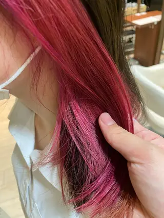 ミディアム カラー エクステ/ハイトーン /インナー礒野朱里のヘアスタイル