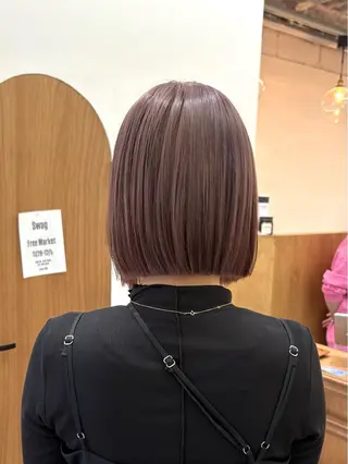 ミディアム カラー ヘアアレンジ ハル🌸柔色/ ブリーチなし/艶髪のヘアスタイル