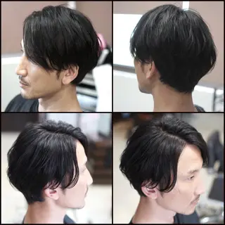 ミディアム カラー パーマ メンズ 中島 剛のヘアスタイル