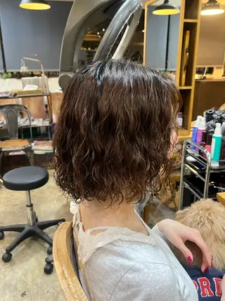 ショート パーマ 松原 樹里のヘアスタイル