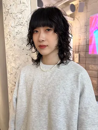 セミロング パーマ 圧倒的デザイン力 店長🎨RENAのヘアスタイル