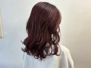 ロング カラー ヒナ/レイヤーカット 艶感ワンカラーのヘアスタイル