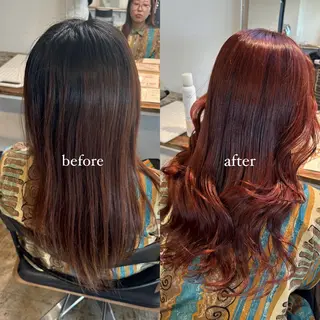 ロング カラー 💫miyu💫デザ インカラー/アレンジのヘアスタイル