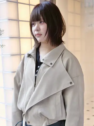 ミディアム カラー パーマ (h)wim ウィムのヘアスタイル