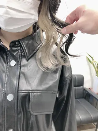 ミディアム カラー mimiiy梅田 中崎町ハイトーンのヘアスタイル