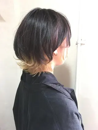 ショート カラー ヘアアレンジ 顔周りカット・相談 レイヤーも◎しずくのヘアスタイル