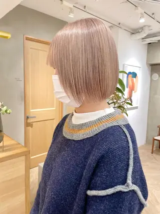 ミディアム カラー ボブ/縮毛矯正 🌟梅田盛一🌟のヘアスタイル