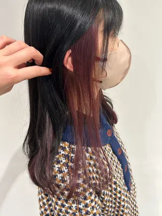 セミロング カラー 青山 里帆のヘアスタイル