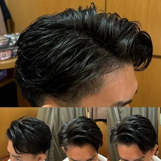 ミディアム パーマ メンズ 阿賀 佑季のヘアスタイル
