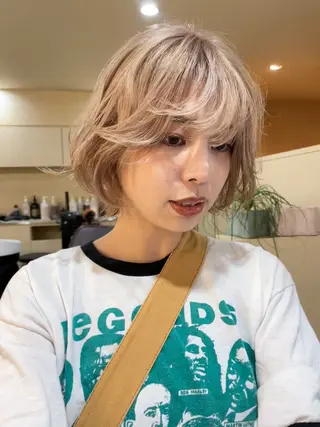 ミディアム カラー 木村 桃子のヘアスタイル