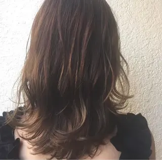 セミロング カラー 小川 舜人のヘアスタイル
