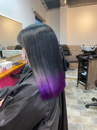 ロング カラー ヘアカラー&縮毛矯正 STAR☆RIVERのヘアスタイル