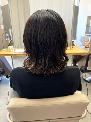 ミディアム パーマ chihale 富樫莉香のヘアスタイル