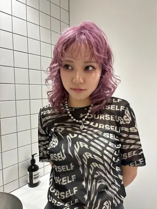 セミロング カラー ヘアアレンジ MANA/上野/ カラーモデル🖤✨のヘアスタイル