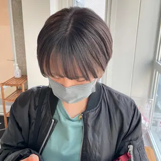 ショート カラー Lull1人美容室 バレイヤージュのヘアスタイル