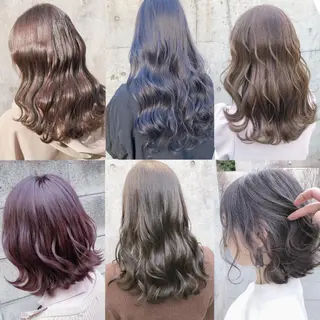 セミロング カラー ヘアアレンジ メンズ キッズ 💟Chloe原宿店 🩶ハイトーンのヘアスタイル