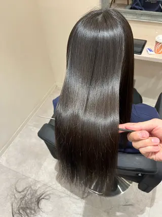 ロング 堤　葵生/透明感カラ ー/髪質改善縮毛矯正のヘアスタイル