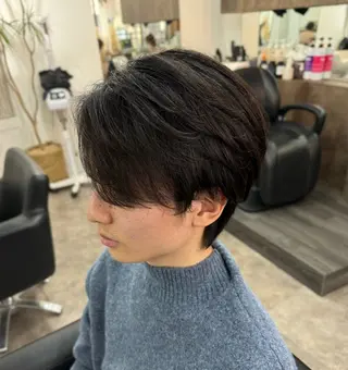 メンズ リク/韓国風/レイヤ ー／ボブ／ショートのヘアスタイル
