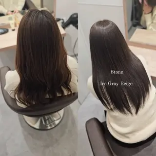 セミロング カラー 縮毛矯正をしている人 のためのカラーのヘアスタイル