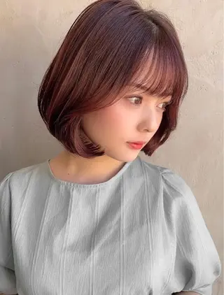 ミディアム カラー パーマ ヘアアレンジ 骨格別小顔カット/ 顔周りカット/金井のヘアスタイル