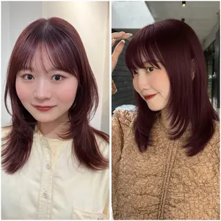 ミディアム 暖色カラー/ベージュ 🩰ayano♡のヘアスタイル