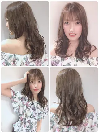 セミロング カラー パーマ 松川 智行のヘアスタイル
