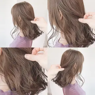 セミロング カラー ハイトーン×レイヤー カットTAKUMIのヘアスタイル