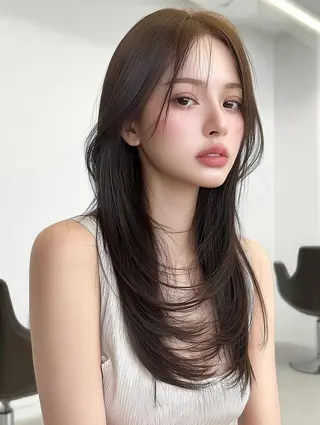 ロング 酸性ストレート/ 髪質改善/イソヤトモのヘアスタイル