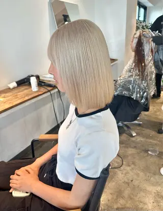 ミディアム カラー ✨艶ブリーチカラー ✨四ノ宮裕己のヘアスタイル