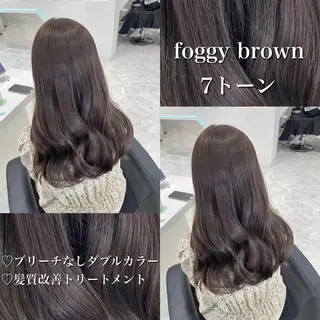 カラー 🤍ブリーチなし ブラウンhimi🤍のヘアスタイル
