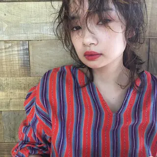 ミディアム lit hair ハヅキのヘアスタイル