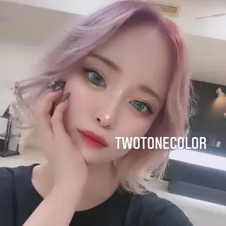 ショート カラー エクステ🩵ブリーチ 韓国ヘア🩵KAEのヘアスタイル