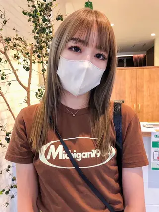 セミロング カラー パーマ ヘアアレンジ ❣️倉敷❣️美髪 カラー能登一成のヘアスタイル