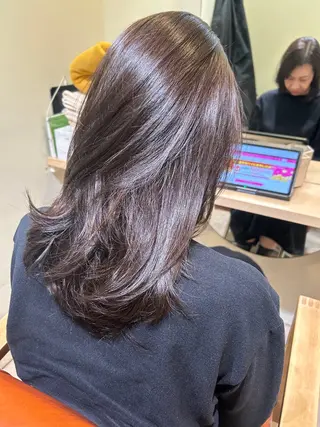 セミロング カラー 久木原 ゆりのヘアスタイル