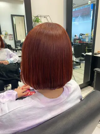 ショート YASU🍎CUT 赤系カラー/ヘアケアのヘアスタイル