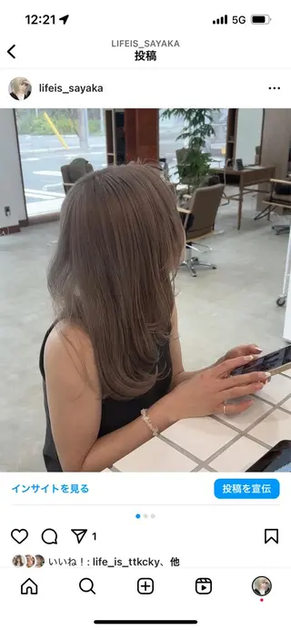 ミディアム カラー 齋藤 清香のヘアスタイル