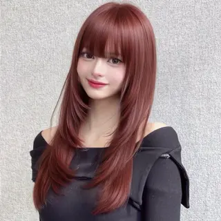 セミロング 韓国ヘア/レイヤー/ 透明感カラー/SHUのヘアスタイル