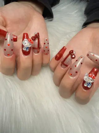 ネイル ゴテゴテ💙ワンホン リオナのネイルデザイン