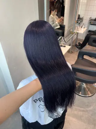 ロング カラー 暗髪🩶ラベンダー/ ブルー/ユウナ🤍のヘアスタイル