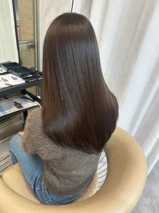 セミロング カラー 畑中 夢のヘアスタイル
