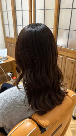 ロング カラー 似合わせ 顔周りYUUGAのヘアスタイル